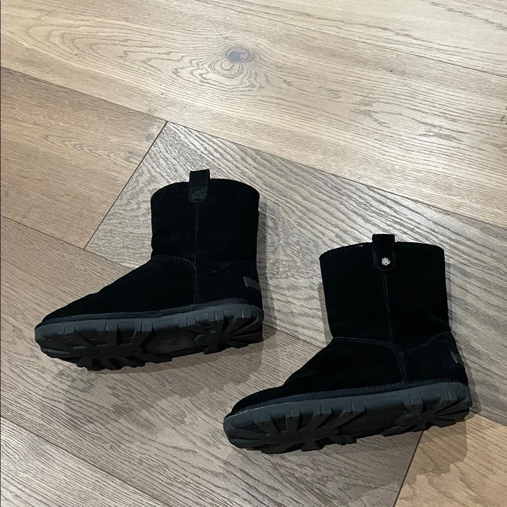 Tommy Bahama Fur Lined Boots Black Suede Size 8 Warm Winter Snow Boots